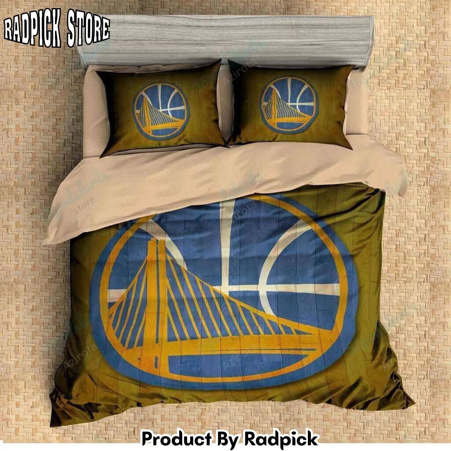 Radpick v6 custom golden state warriors 3d bedding set duvet cover set 3pcs flat sheet pillowcases rp327547